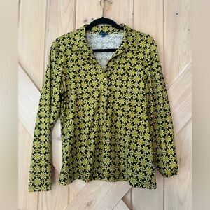 J. McLaughlin Silk Blend Printed Top Long Sleeve